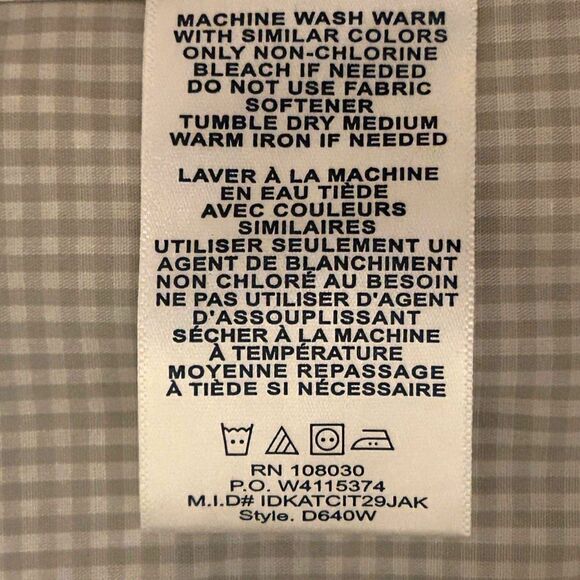 Devon & Jones Ladies' Crown Woven Collection Gingham Check XL (Silver) D640W - Picture 9 of 11